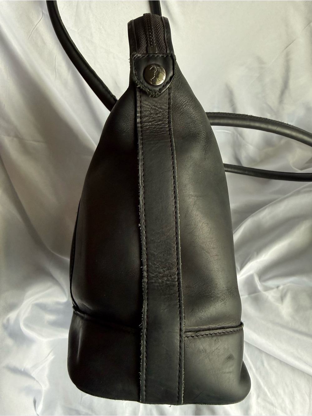 Baseballism Sleek Black Leather Tote with Dual Top Handles - Picture 10 of 16